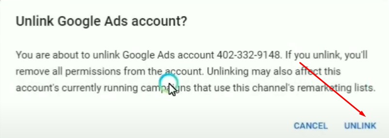 Delete Google Ads Account
